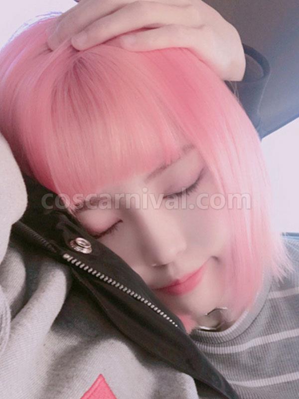 甘いロリータ ウィッグ ピンク ショート 耐熱繊維 ロリータ ヘア ウィッグ cocarnival