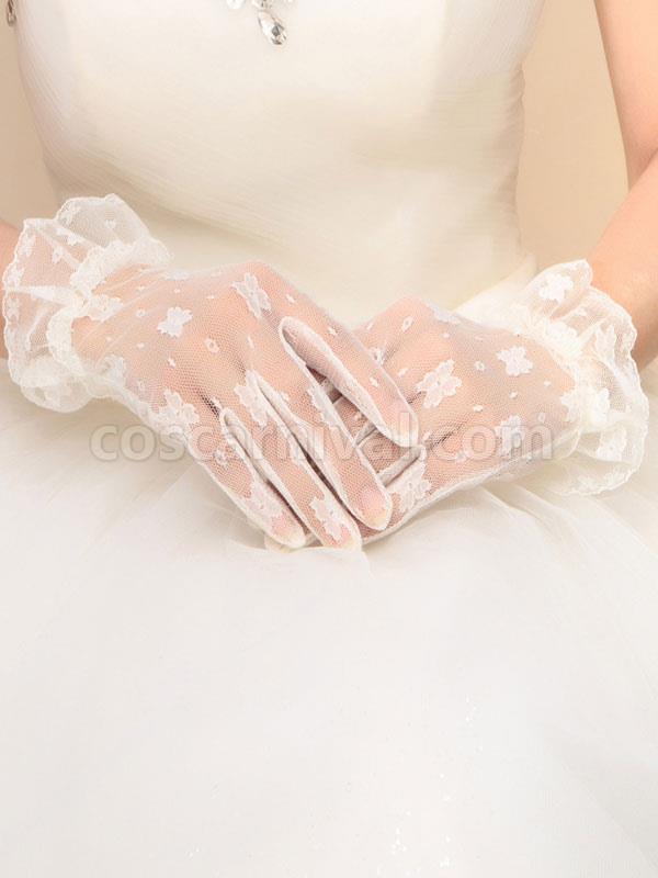 Royal Lolita Gloves White Embroidered
