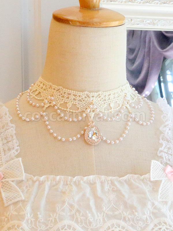 Sweet Lolita Accessories White Lace?Pearls Polyester Choker Miscellaneous