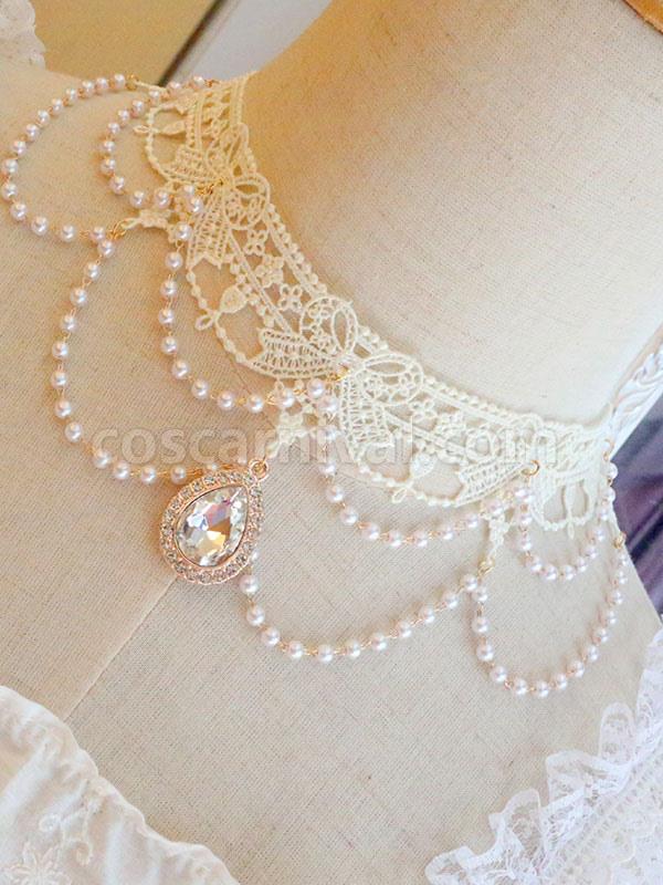 Sweet Lolita Accessories White Lace?Pearls Polyester Choker Miscellaneous