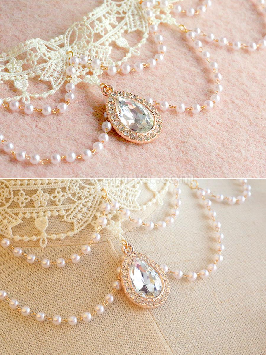 Sweet Lolita Accessories White Lace?Pearls Polyester Choker Miscellaneous