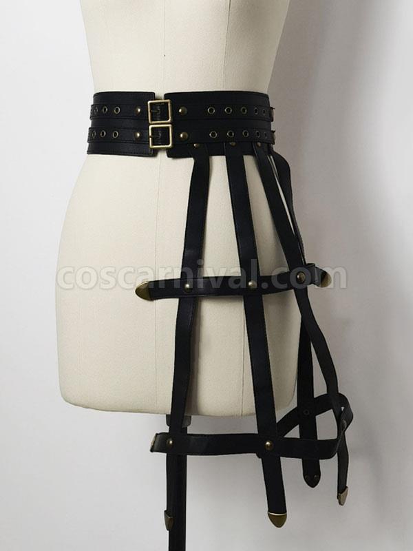 Gothic Lolita Accessories Black Grommets PU Leather Miscellaneous coscarnival