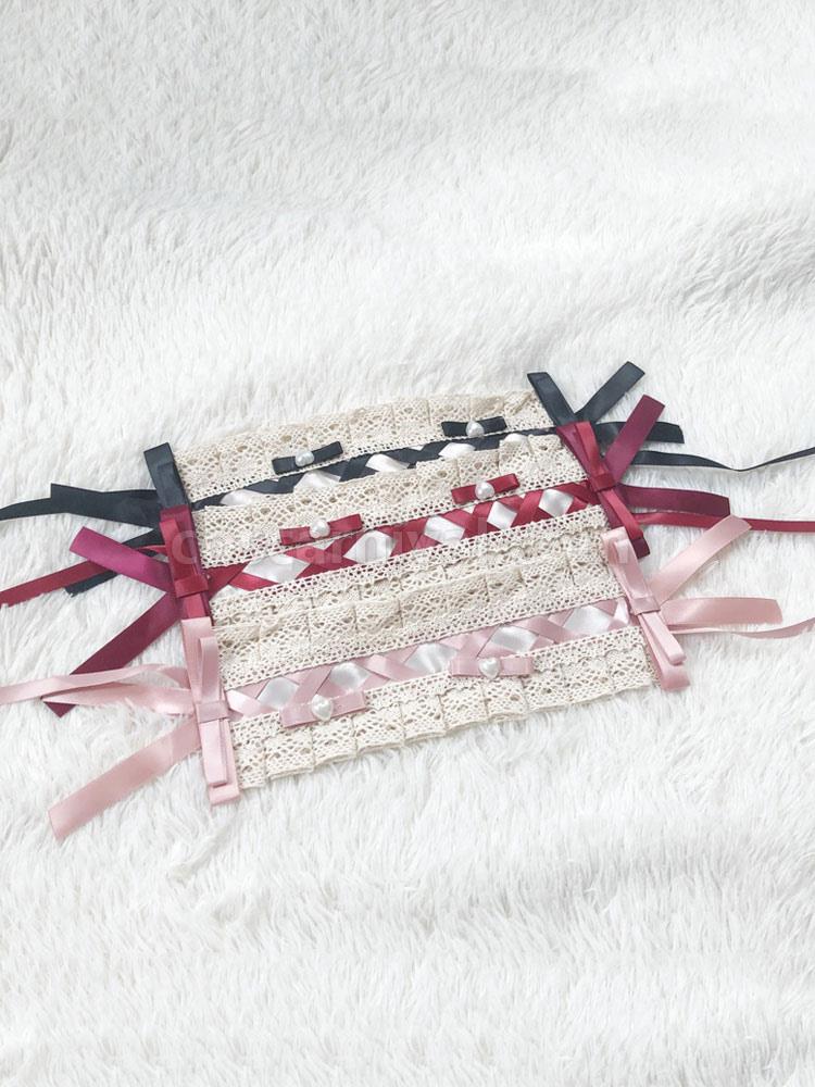 Sweet Lolita Accessories Pink Lace Polyester Fiber Headwear Bow Miscellaneous coscarnival