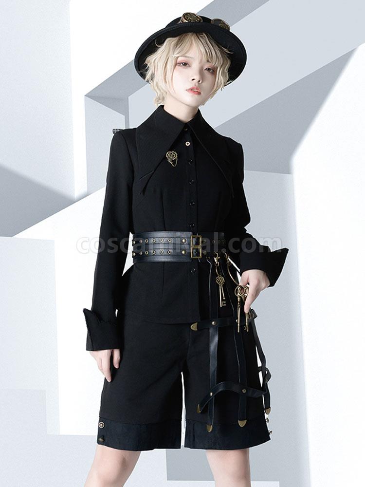 Gothic Lolita Accessories Black Grommets PU Leather Miscellaneous