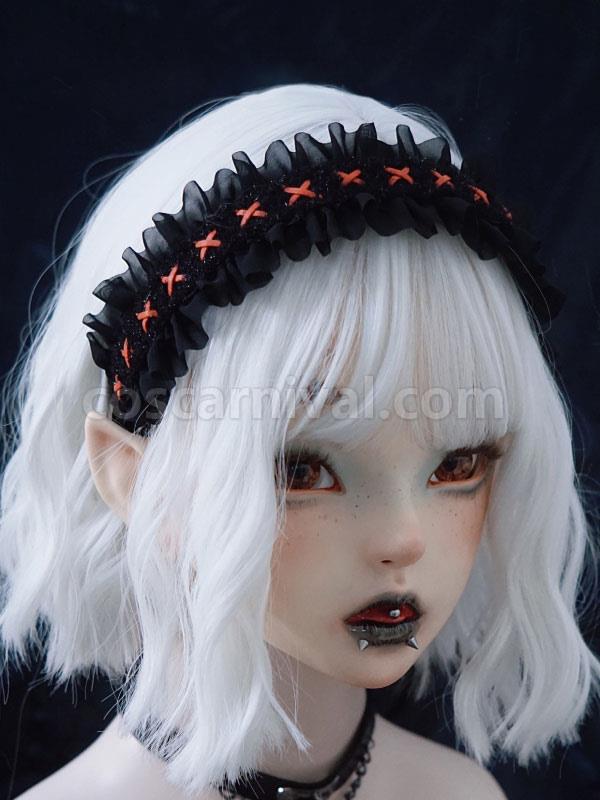Gothic Lolita Accessories Black Ruffles Polyester Headwear Miscellaneous coscarnival