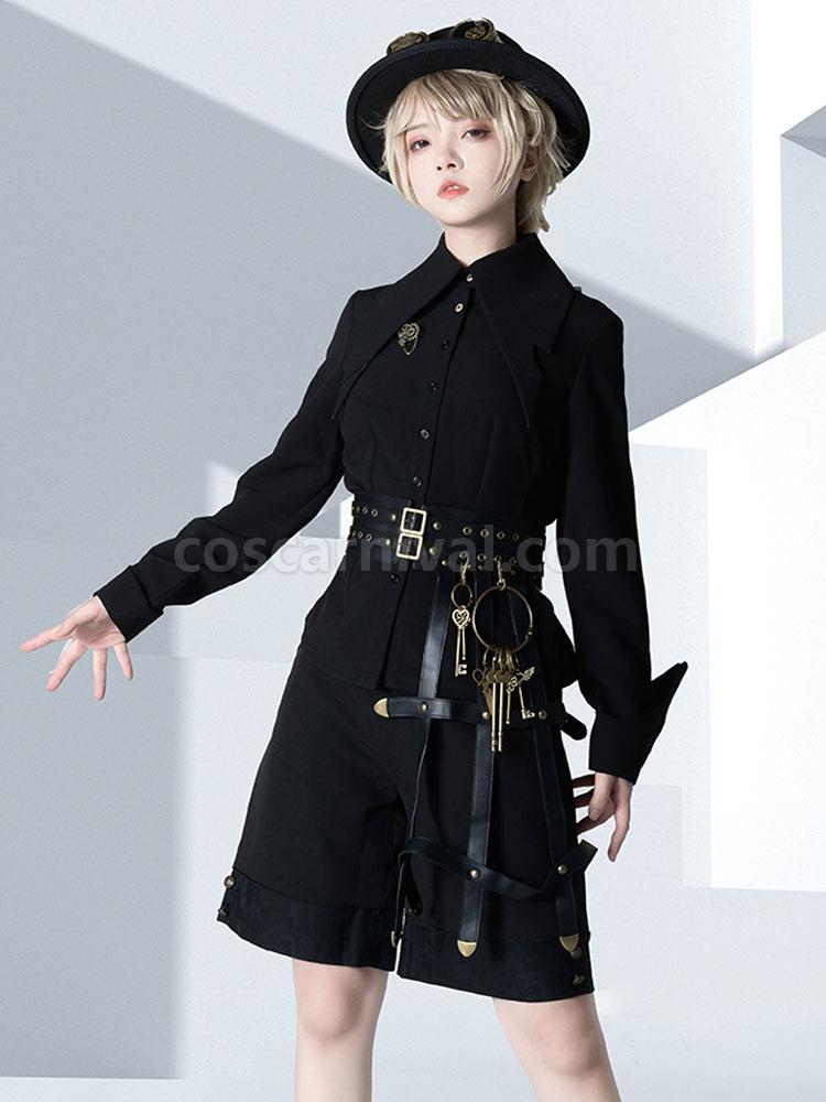 Gothic Lolita Accessories Black Grommets PU Leather Miscellaneous