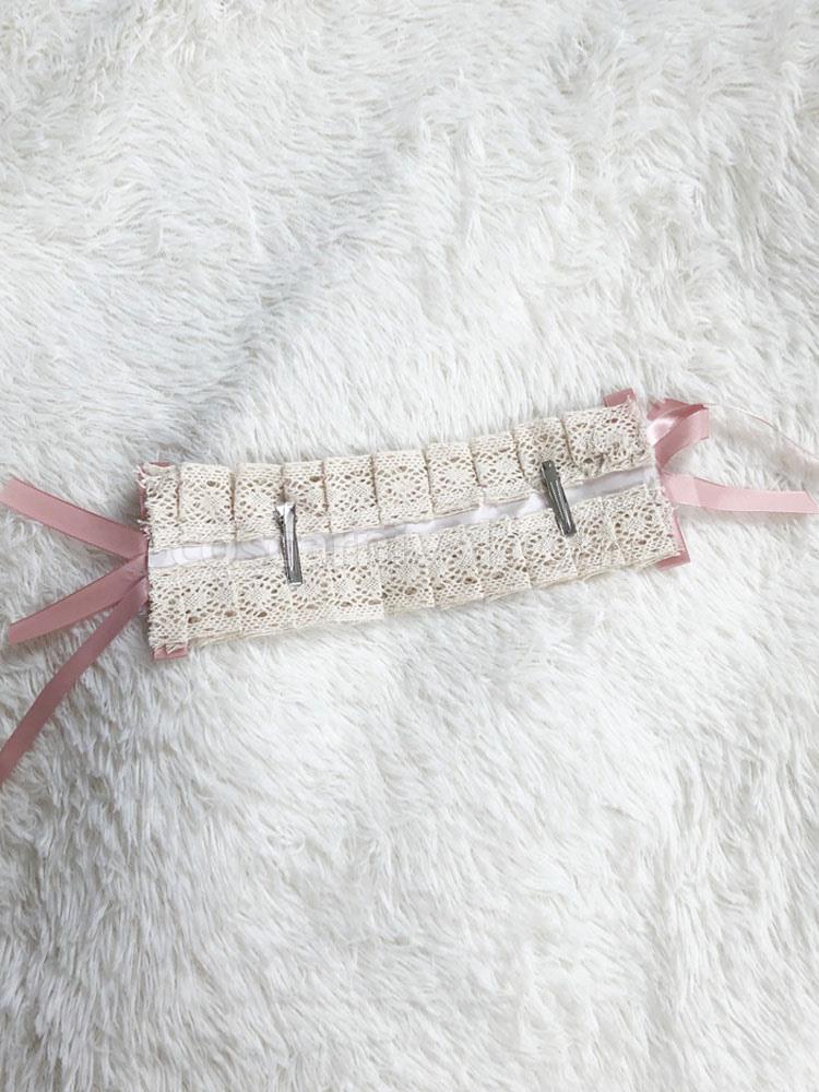 Sweet Lolita Accessories Pink Lace Polyester Fiber Headwear Bow Miscellaneous
