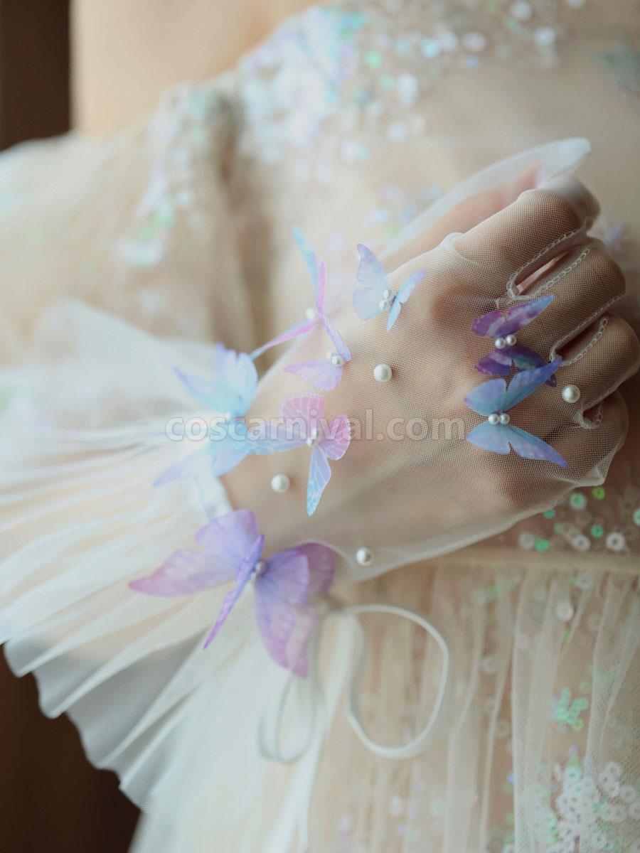Sweet Lolita Accessories White Pearls?Butterfly Polyester Fiber Accessory Miscellaneous