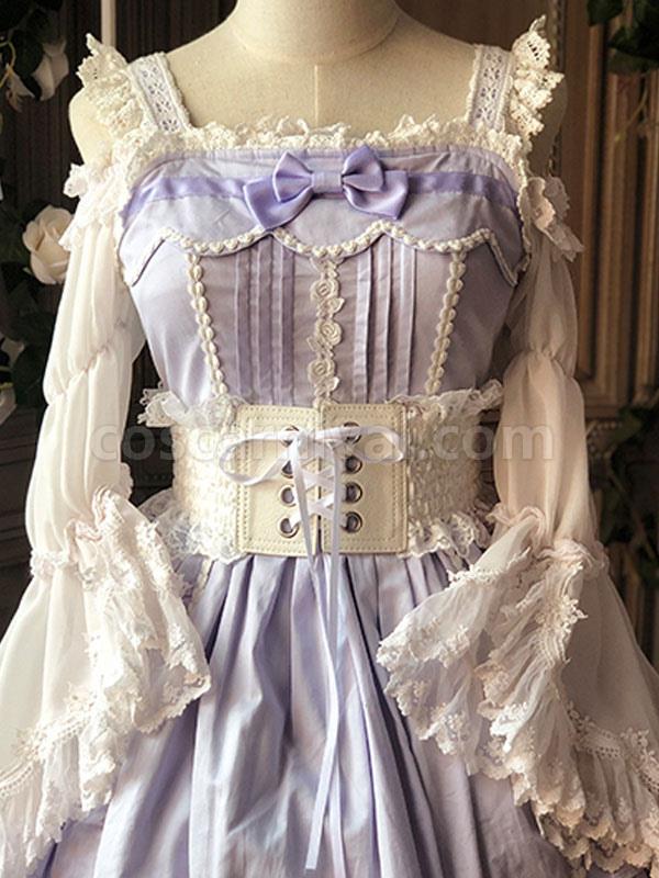 Burgundy Lolita Girdle Lace Up Color Block Polyester Miscellaneous Lolita Accessories