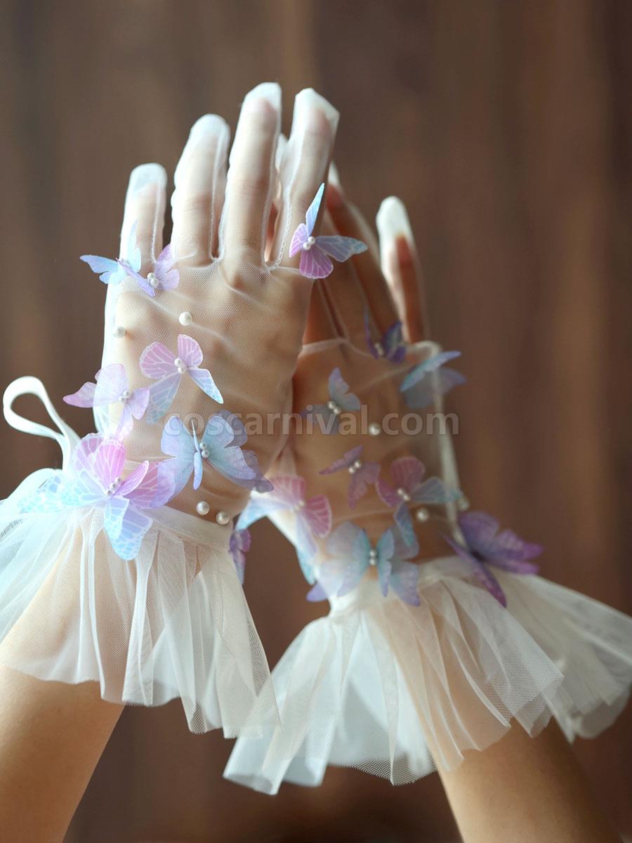 Sweet Lolita Accessories White Pearls?Butterfly Polyester Fiber Accessory Miscellaneous