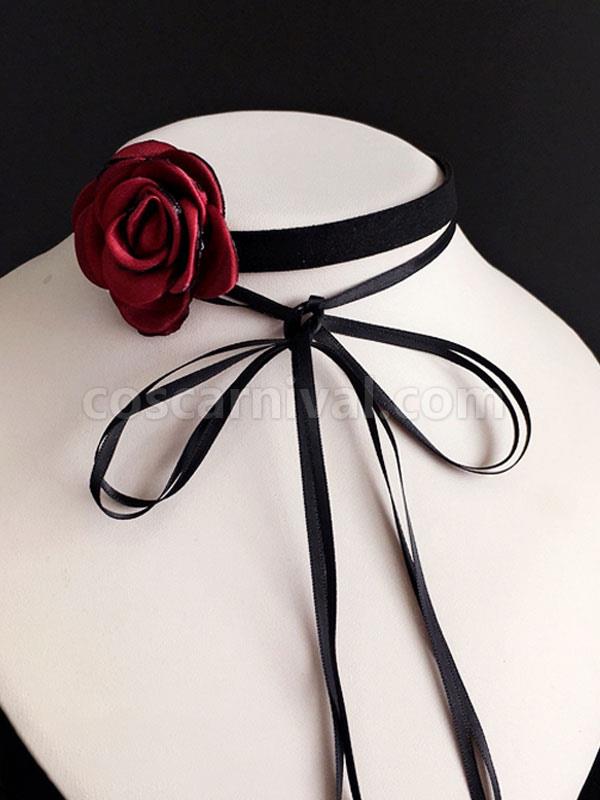 Steampunk Lolita Accessories White Flowers Choker Polyester Fiber Miscellaneous coscarnival