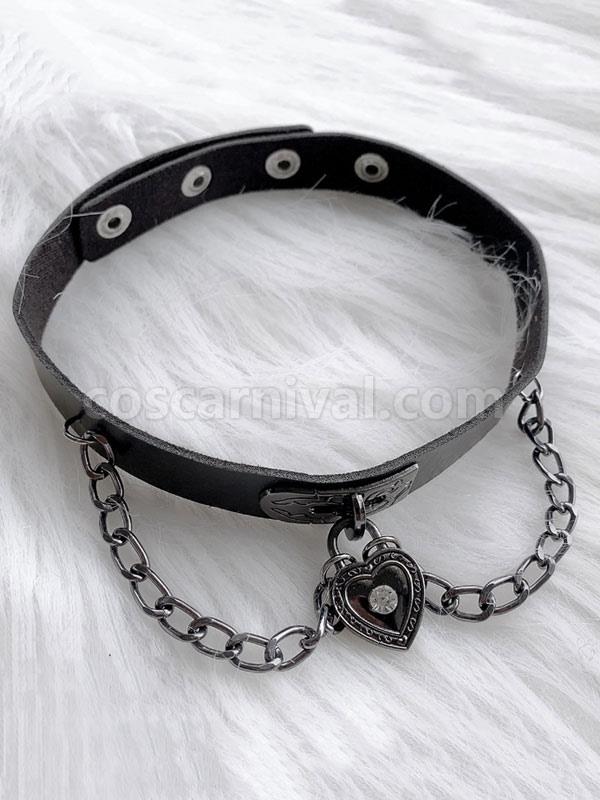 Gothic Lolita Choker Metal Details Hearts Pattern Metal Miscellaneous Black Lolita Choker