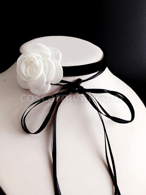 Steampunk Lolita Accessories White Flowers Choker Polyester Fiber Miscellaneous