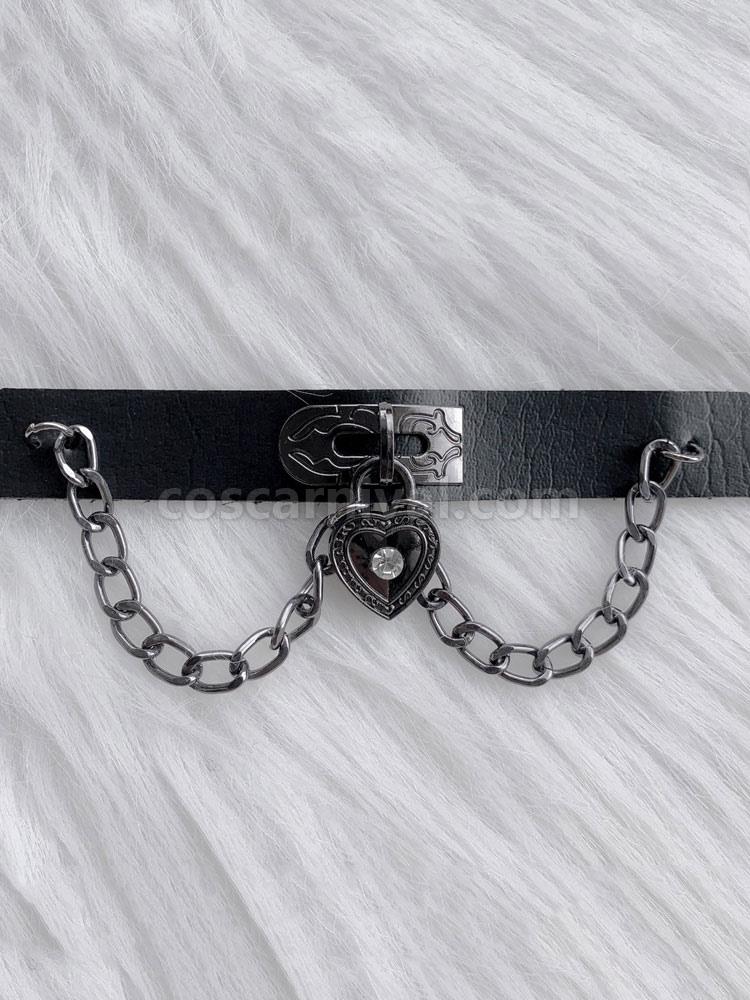 Gothic Lolita Choker Metal Details Hearts Pattern Metal Miscellaneous Black Lolita Choker