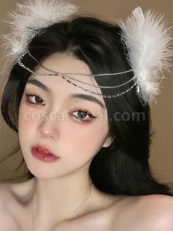 ROCOCO Style Lolita Accessories White Chains Headwear Metal Miscellaneous coscarnival