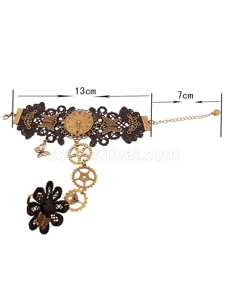 スチーム パンクなロリータ ブレスレット レース メタル ディテール ブロンズ ロリータ アクセサリー cocarnival