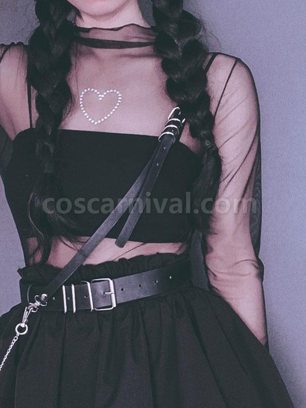 Black Lolita Choker Metal Details?Grommets PU Leather Sash Metallic Miscellaneous Lolita Accessories