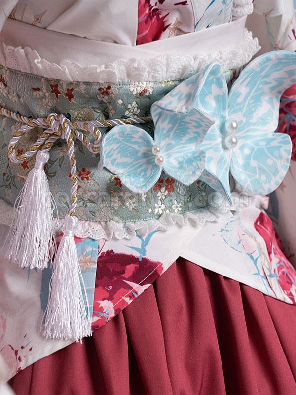 Kimono Lolita Accessories Light Green Bows Floral Print Polyester Miscellaneous