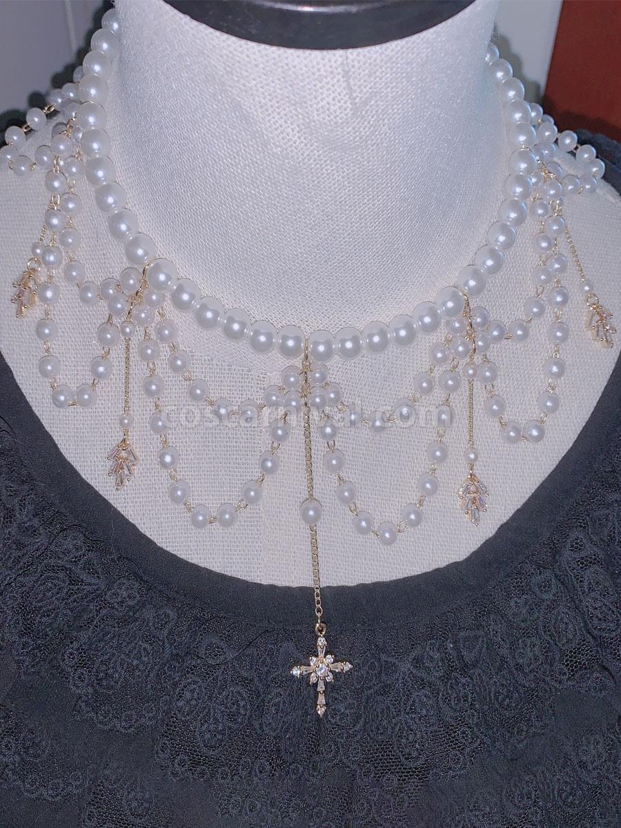Sweet Lolita Accessories White Pearls?Chains Polyester Fiber Choker Miscellaneous coscarnival
