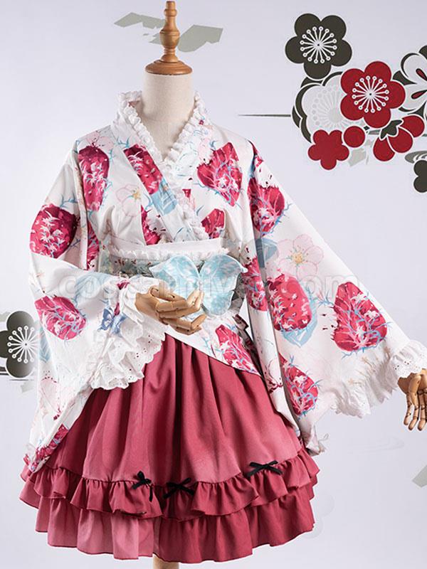 Kimono Lolita Accessories Light Green Bows Floral Print Polyester Miscellaneous
