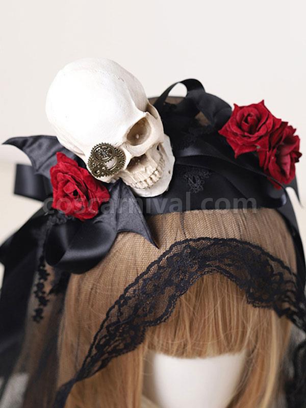 고딕 로리타 액세서리 블랙 로즈? 레이스 헤드웨어 폴리에스테르 기타 coscarnival