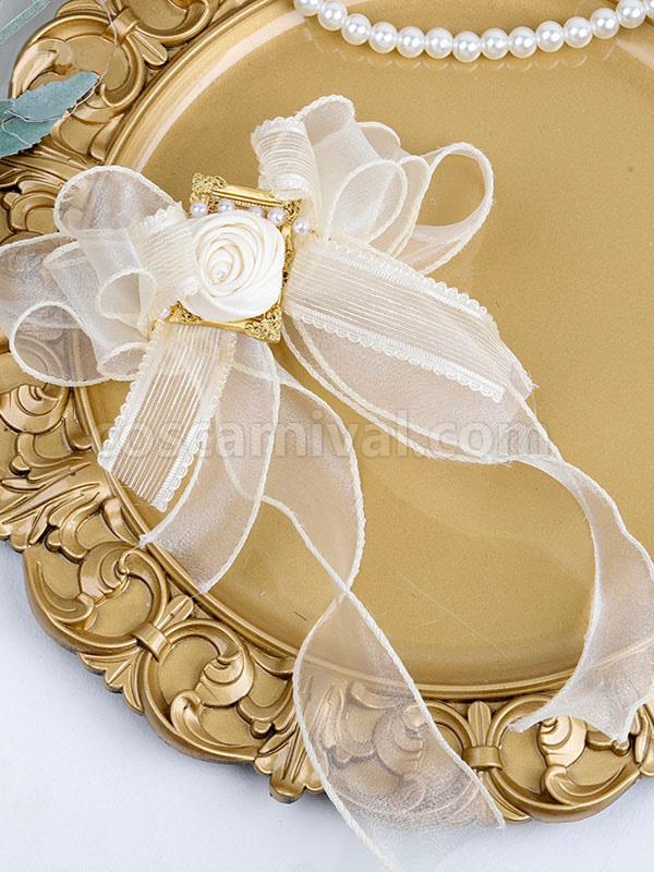 Sweet Lolita Accessories Ecru White Flowers?Pearls?Bows Polyester Fiber Headwear Miscellaneous