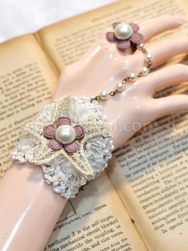 Sweet Lolita Accessories Apricot Lace?Chains?Flowers Polyester Fiber Accessory Lace Miscellaneous