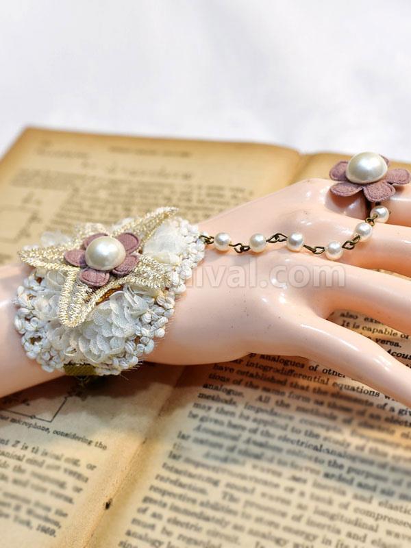 Sweet Lolita Accessories Apricot Lace?Chains?Flowers Polyester Fiber Accessory Lace Miscellaneous