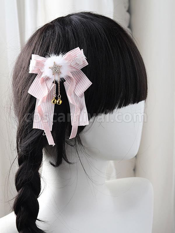 Sweet Lolita Accessories Pink Pom Poms?Bows Polyester Headwear Miscellaneous coscarnival