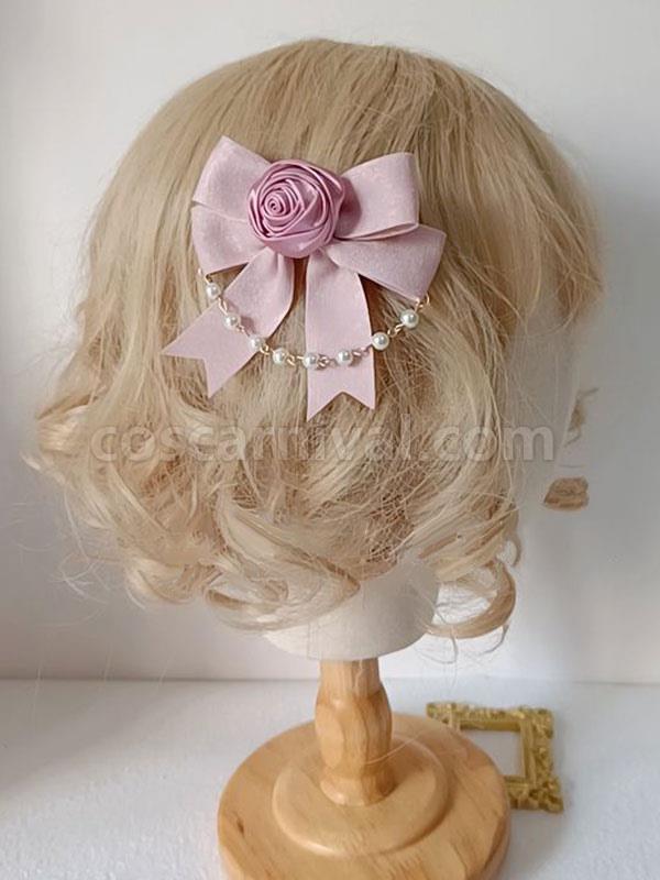 Sweet Lolita Accessories Pink Bows Headwear Polyester Miscellaneous coscarnival