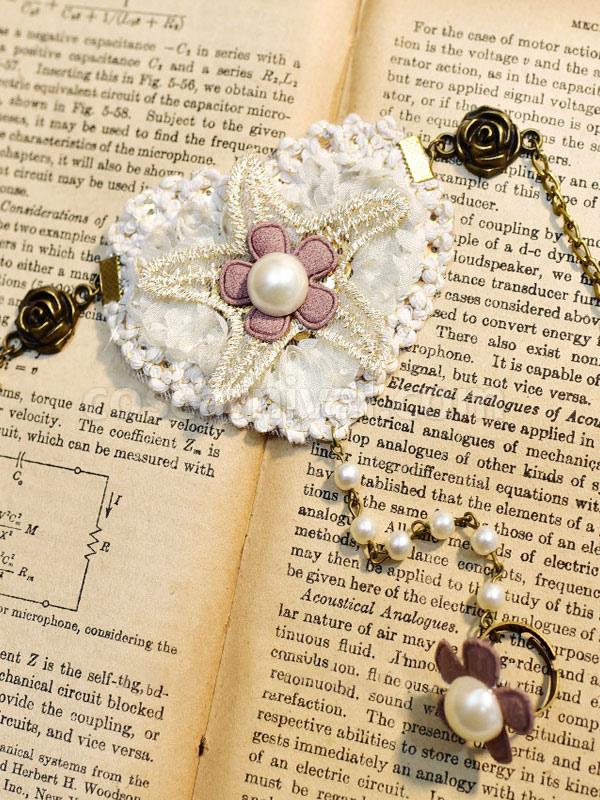 Sweet Lolita Accessories Apricot Lace?Chains?Flowers Polyester Fiber Accessory Lace Miscellaneous