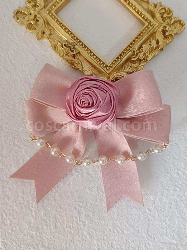 Sweet Lolita Accessories Pink Bows Headwear Polyester Miscellaneous coscarnival