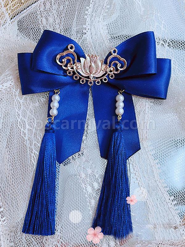 Chinese Style Lolita Accessories Soft Pink Fringe?Bows Polyester Fiber Accessory Miscellaneous