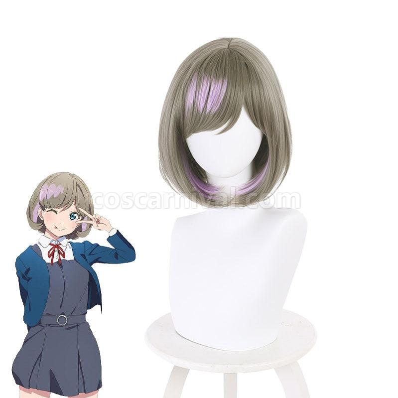 LoveLive!SuperStar!! Tang Keke Cyan Brown Bangs Cosplay Wigs coscarnival011111256