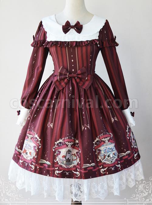 Magic-Tea-Party-Bedtime-Book-Series-OP-Classic-Lolita-Long-Sleeve-Dress-coscarnival-1