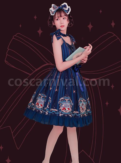 Magic-Tea-Party-Bedtime-Book-Series-Printing-JSK-Classic-Lolita-Sling-Dress-coscarnival-3735