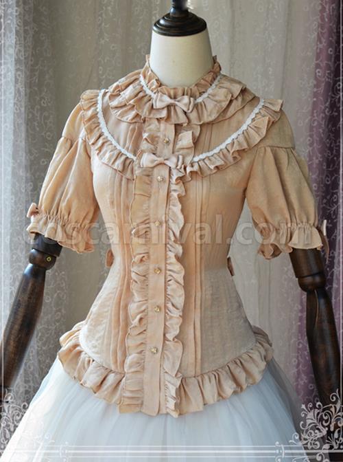 Magic Tea Party Composite Silk Satin Face Chiffon Classic Lolita Shirt coscarnival