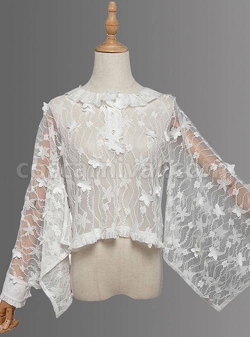 Magic Tea Party Fireworks Festival Series Lace Round Neck Classic Lolita Japanese Style Long Sleeve Shirt coscarnival