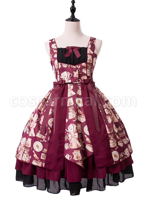 Magic-Tea-Party-Roasted-Coffee-Series-JSK-Classic-Lolita-Sling-Dress-coscarnival-1602