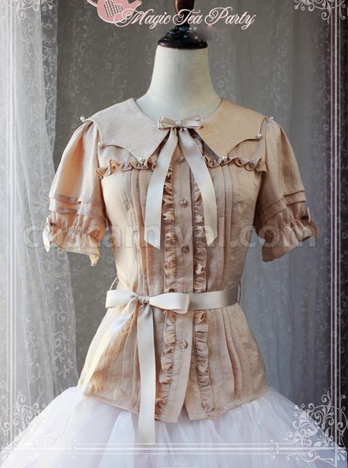 Magic Tea Party Starry Sky Series Star-shaped Collar Chiffon Short Sleeves Classic Lolita Shirt coscarnival