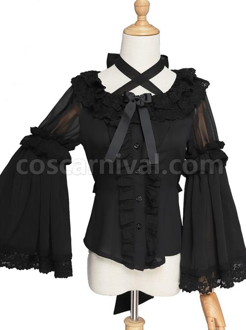 Magic Tea Party Swimming Fish Play Dream Series Classic Lolita Long Sleeve Shirt coscarnival