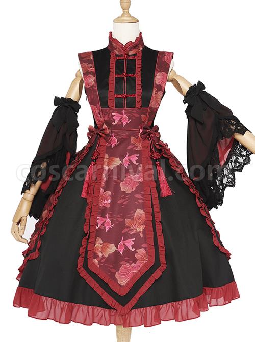 Magic-Tea-Party-Swimming-Fish-Play-Dream-Series-OP-Chinese-Style-Classic-Lolita-Stand-Collar-Dress-coscarnival-749