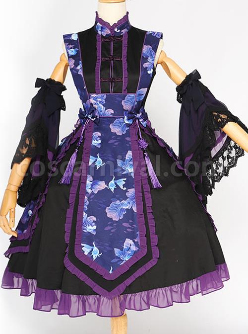 Magic-Tea-Party-Swimming-Fish-Play-Dream-Series-OP-Chinese-Style-Classic-Lolita-Stand-Collar-Dress-coscarnival-752