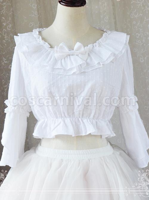 Magic Tea Party Trumpet Sleeves Cotton Classic Lolita Short Style Shirt coscarnival