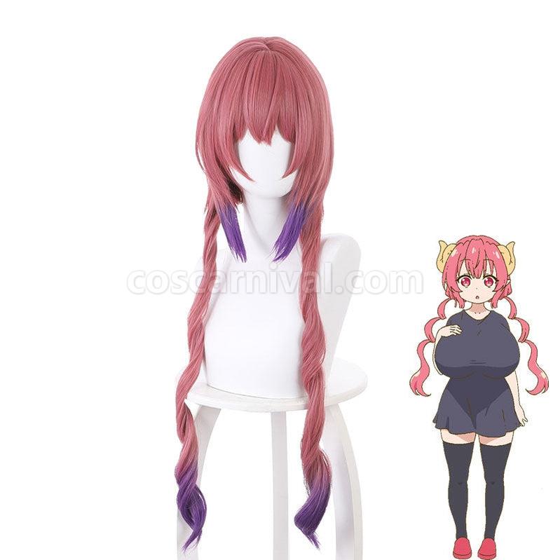 Miss Kobayashi's Dragon Maid Ilulu Gallery Pink Gradient Purple Long Cosplay Wigs coscarnival011110478