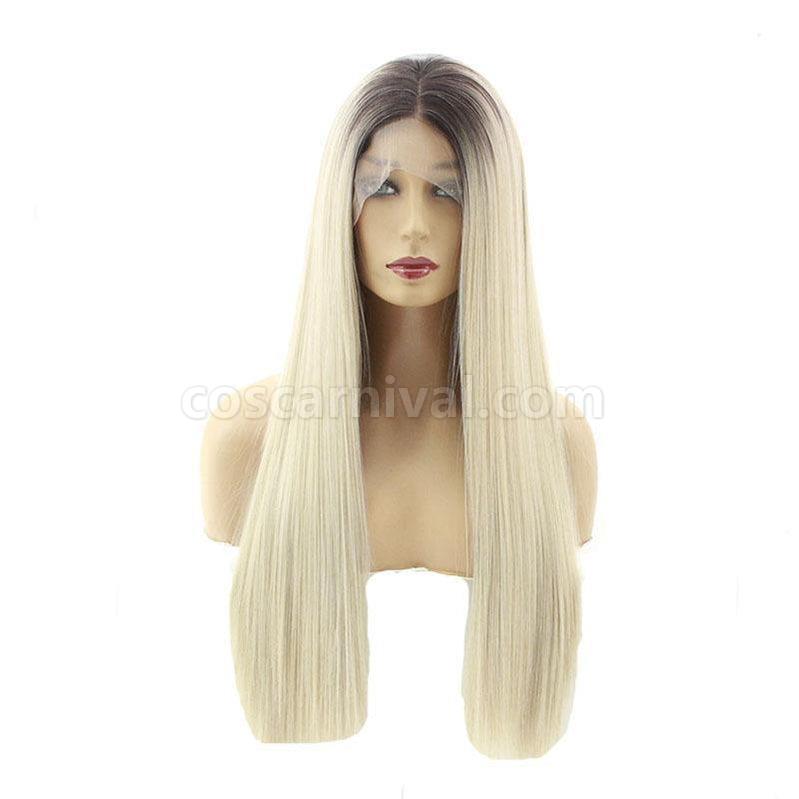Multi size Lace Front Wigs Long Straight Black Fade Blonde Cosplay Wigs coscarnival011119455
