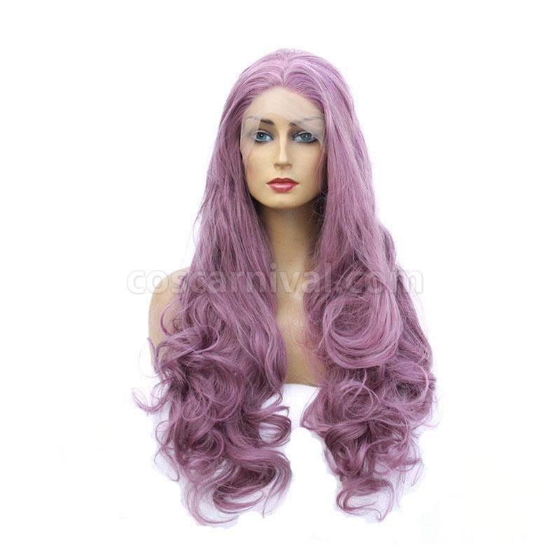 Multi size Women Lace Front Wigs Long Curly Mixed Purple Cosplay Wigs coscarnival011119480