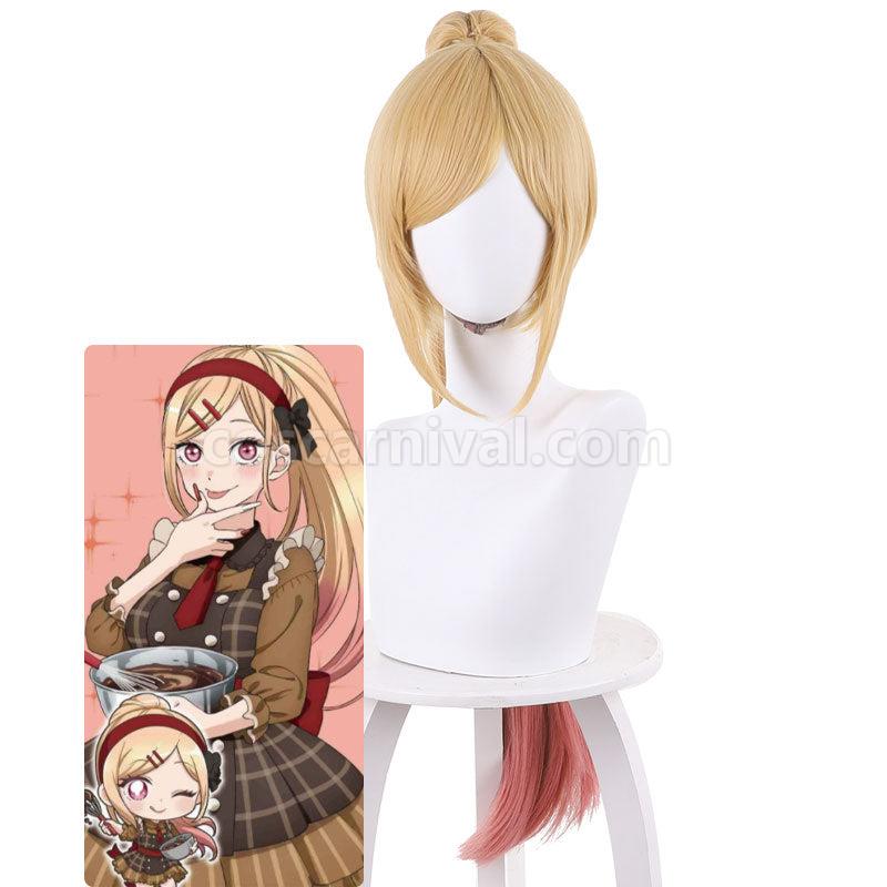 My Dress Up Darling Kitagawa Marin Yellow Gradient Pink Ponytail Cosplay Wigs coscarnival01114922