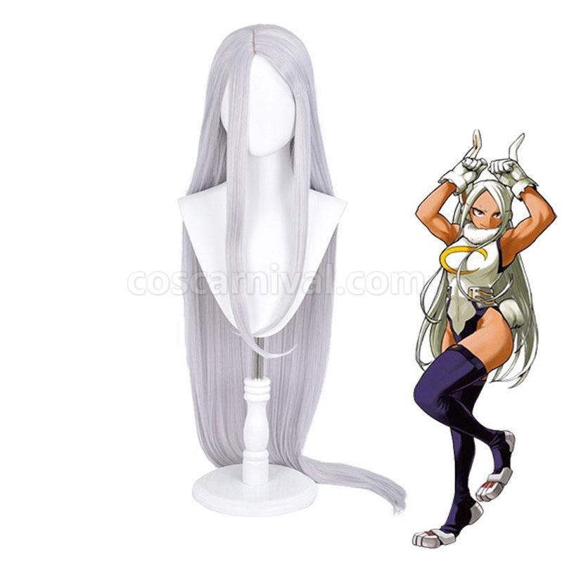 My Hero Academia Miruko Rabbit Hero Long Silver Grey Cosplay Wigs coscarnival011117033