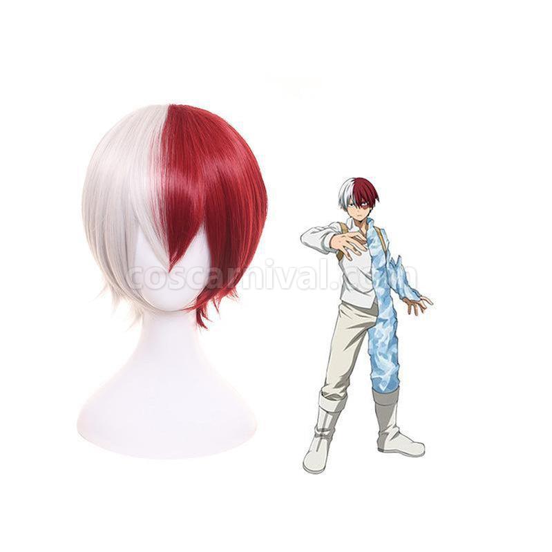 My Hero Academia Shoto Todoroki Cosplay Wigs Short White and Red Wig coscarnival011119363